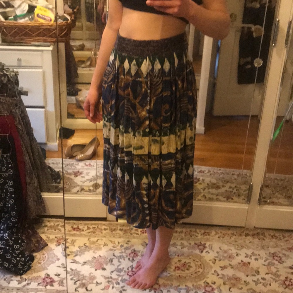 Vintage Christina James patterned midi skirt